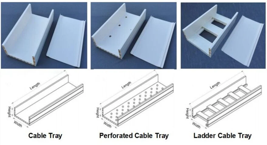 Data Center Network Electrical Cable Trunking Tray 200X100 From Epoxy Resin Composite